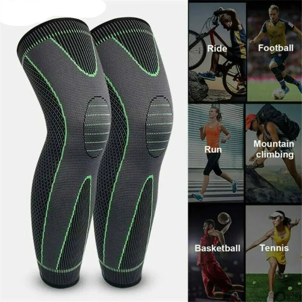 1 Pair Premium Compression Leg Warmers with Strap | Knee Support Brace for Gym, Basketball & Volleyball | Elastic Sports Knee Sleeve Protector