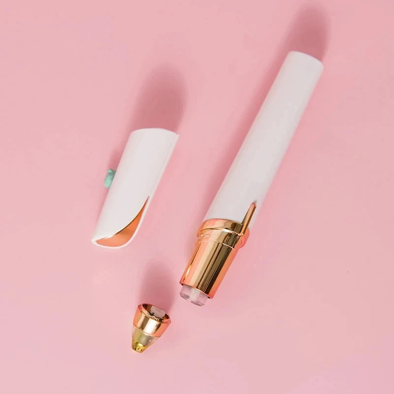 2-in-1 Rechargeable Hair Remover & Eyebrow Trimmer for Women | LED Painless Facial Shaver for Face, Lip, Chin & Bikini