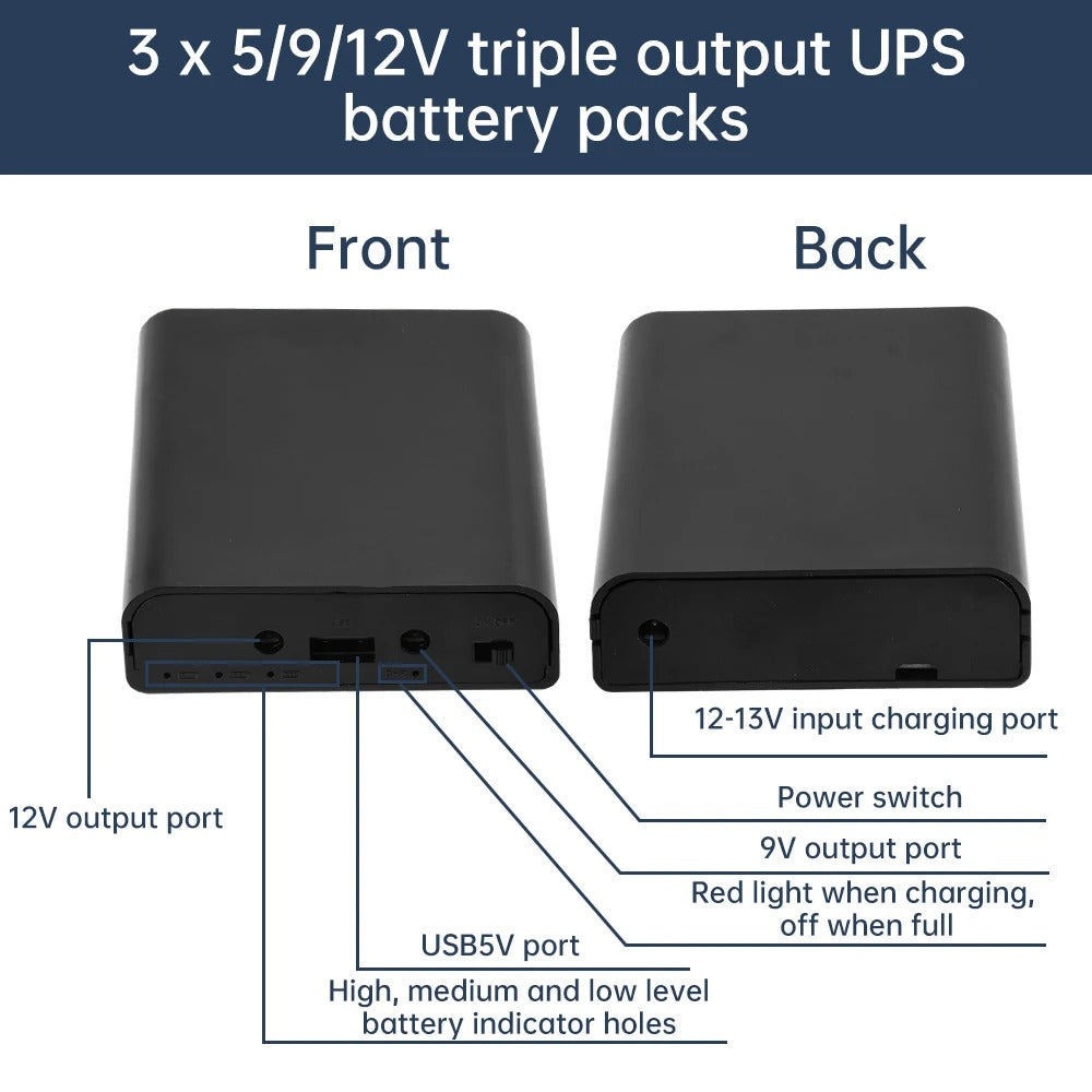 WiFi Router UPS Power Bank 12V | Backup Power Supply for TP-Link, Tenda & PTCL Fiber Routers (1A / 1.5A)