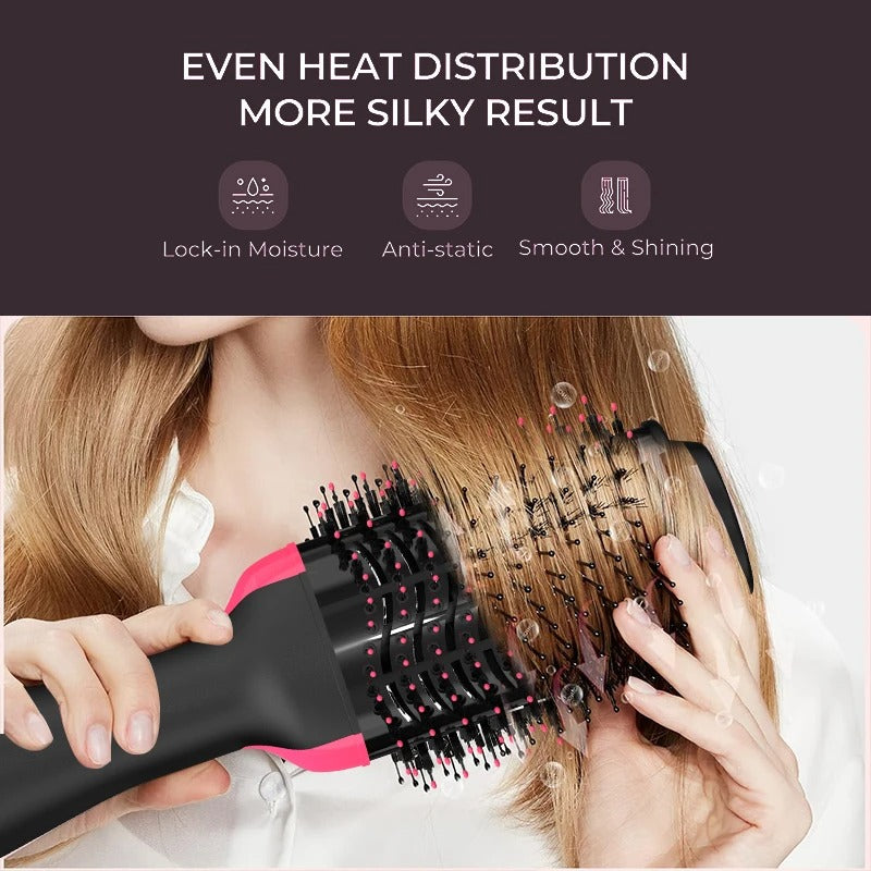 4-in-1 Hair Dryer Brush | Blow Dryer & Hot Air Styler with Ceramic Titanium Barrel, Volumizer & Negative Ion Anti-Frizz